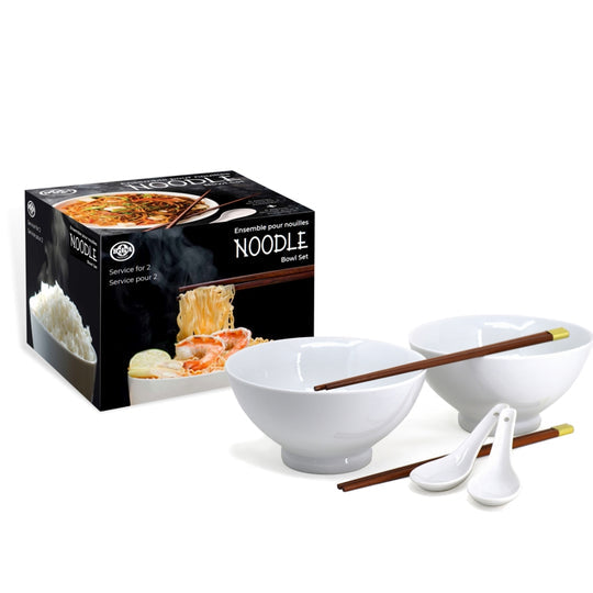 Noodle Bowl Set - White 6 piece