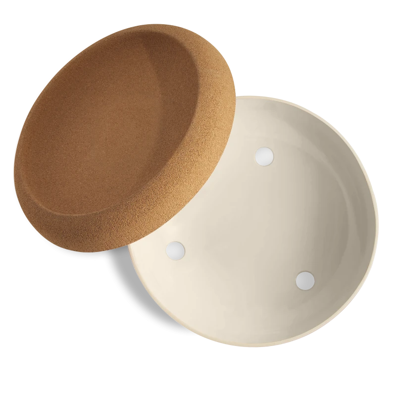 Emile Henry Large Storage Bowl w Cork Lid - Argile