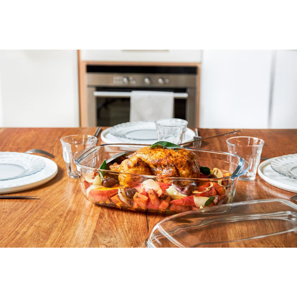 Duralex Ovenchef Reversible Casserole Dish with Lid 35x22cm