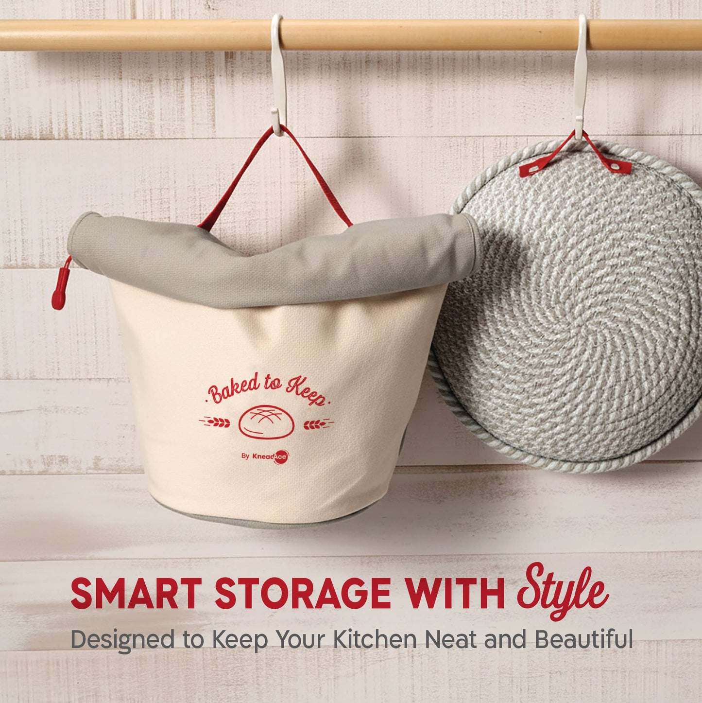 KneadAce Bread Bag Grey/Off-White