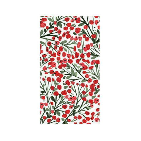 Winter Red Berry Paper Hostess Napkins 16/pk