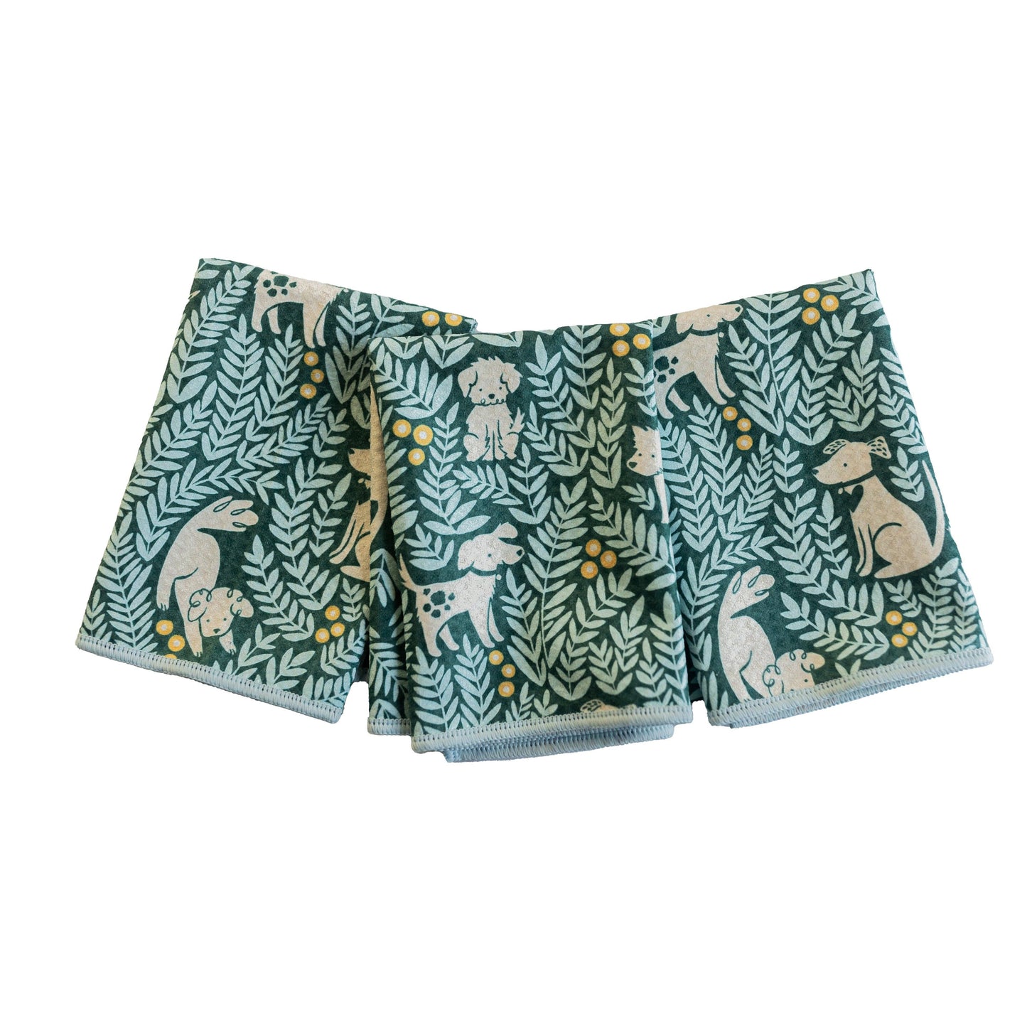 Mighty Mini Towel (Set of 3) - Nuthatch Dog Park: Teal