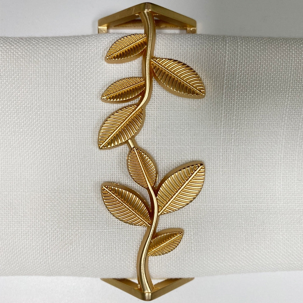 Flat Vintage Napkin Ring Gold S/4