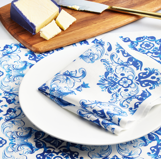CECI X MY DRAP Mediterranean Tile Cotton Cocktail Napkins
