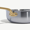 Made In 3 Qt Stainless Steel Saucier with Antique Brass Handle