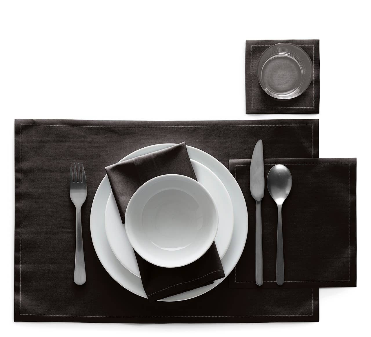 Black Cotton Dinner Napkins 12 Units