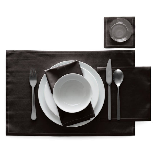 Black Cotton Dinner Napkins 12 Units