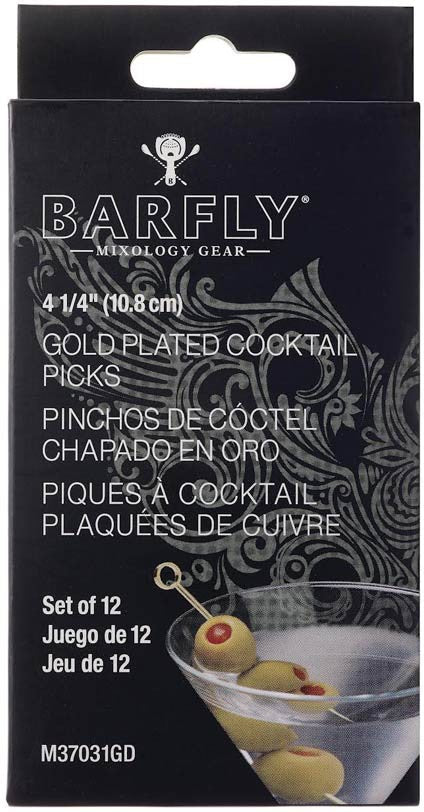 Barfly - Gold Cocktail Pick with Circle Set/12