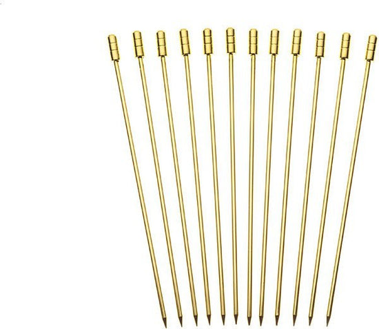 Barfly - Gold Cocktail Pick w/Grove Top Set/12
