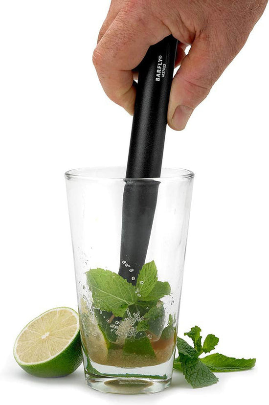 Barfly - Black Composite Muddler With Textured Bottom 8.25"