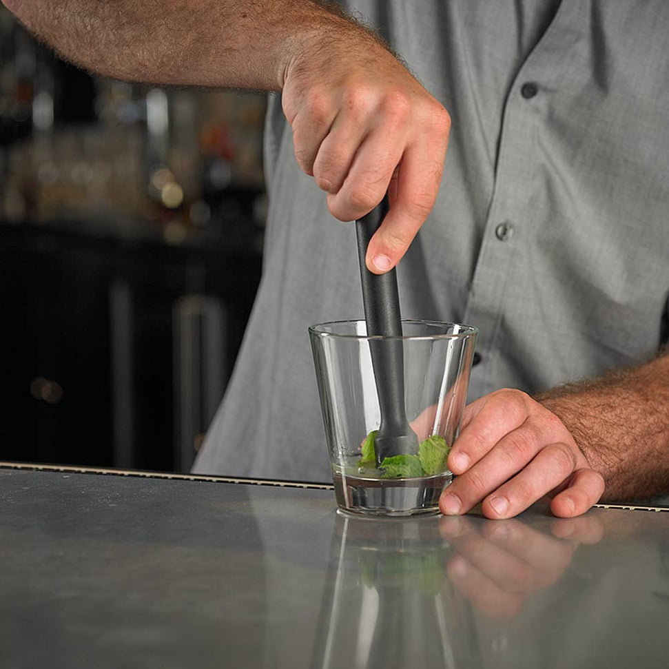 Barfly - Black Composite Muddler With Textured Bottom 8.25"