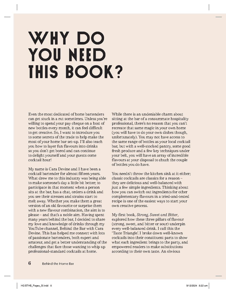 Behind the Home Bar: The essential guide to making cocktails at home - Cara Devine