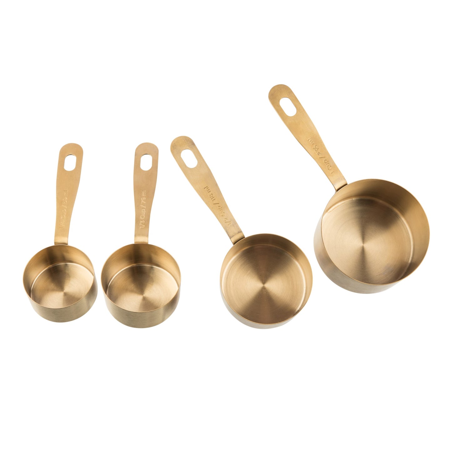 Kitchen Pantry Brass Measure Cups S/4