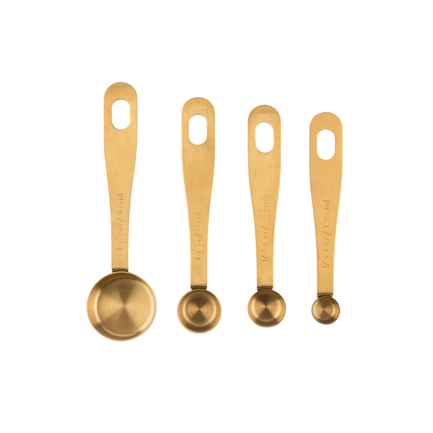 Kitchen Pantry Brass Measuring Spoons S/4