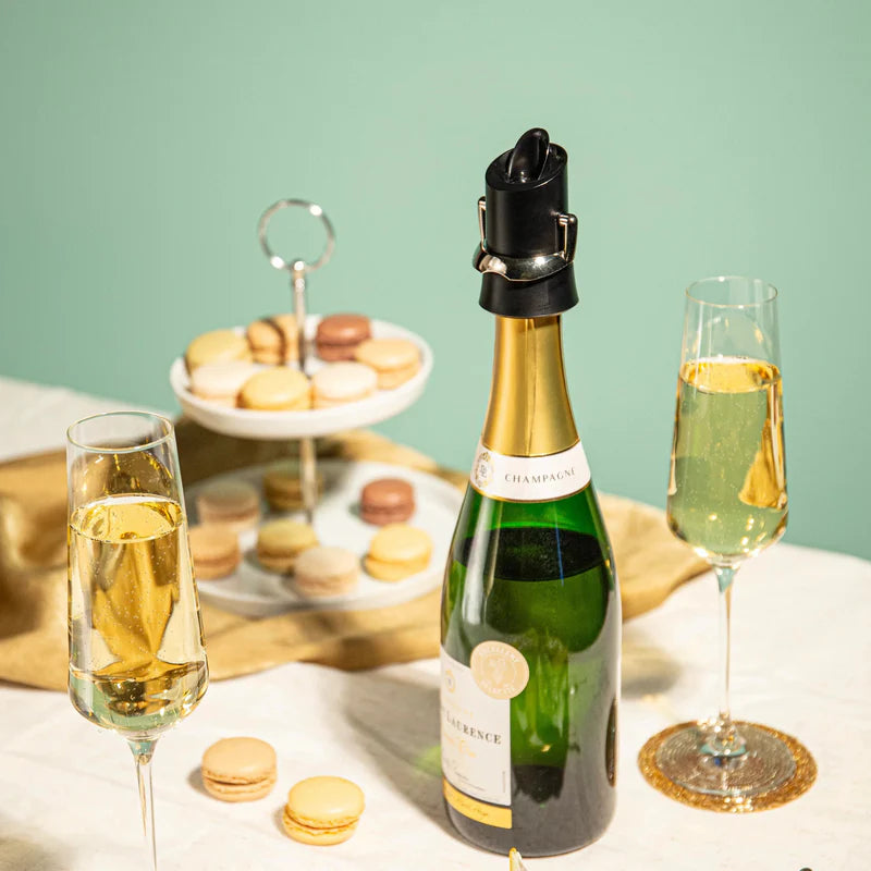 Vacu Vin Champagne Saver & Server - Black