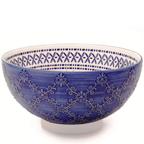 Trellis Serving Bowl Blue