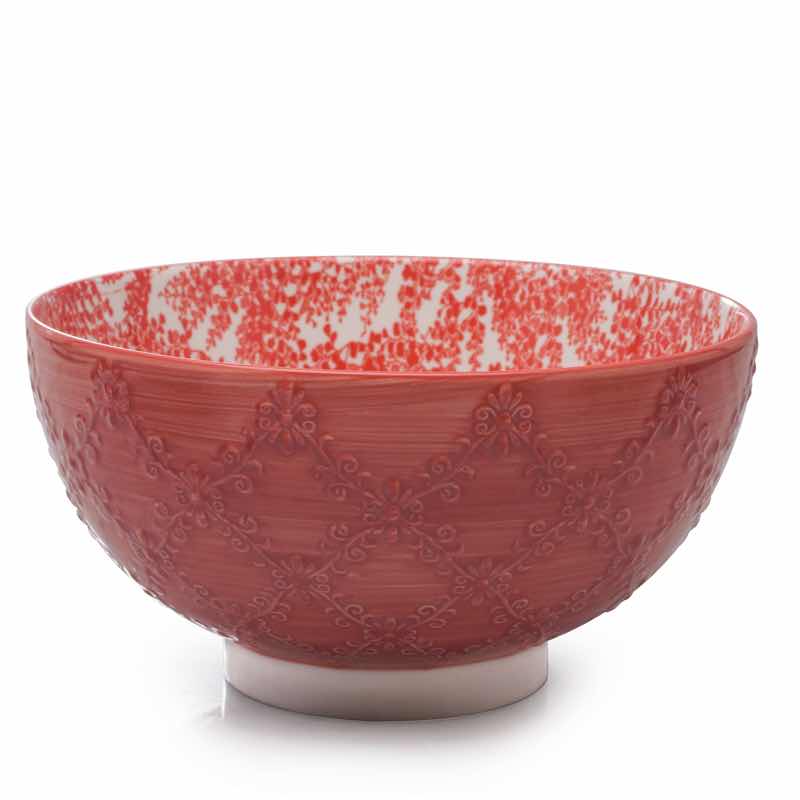 Trellis Serving Bowl Coral