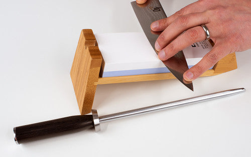Shun 3pc Whetstone Sharpening System w Honing Steel