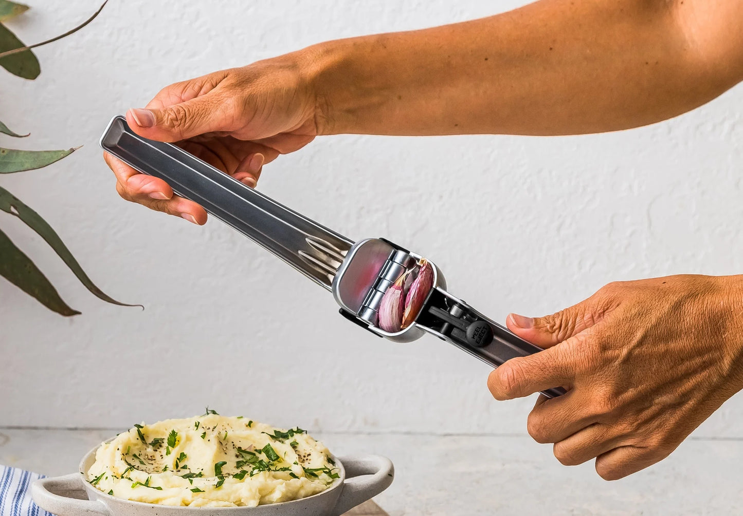 GarJect Garlic Press - Stainless Steel Black