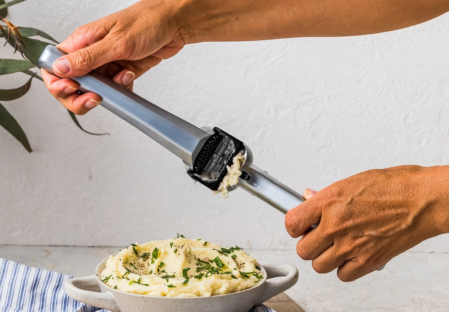 GarJect Garlic Press - Stainless Steel Black