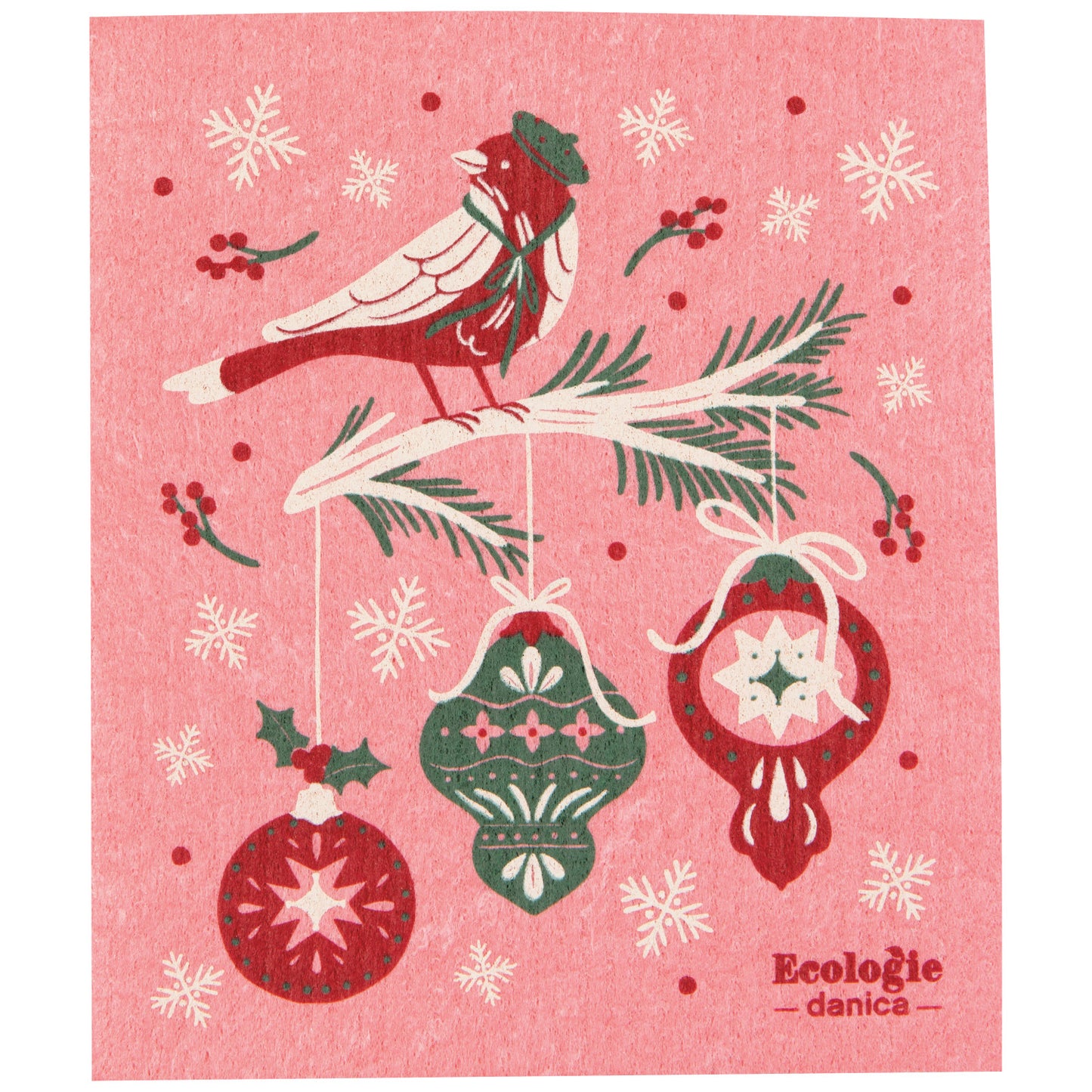 Swedish Dishcloth -  Season's Tweetings Christmas
