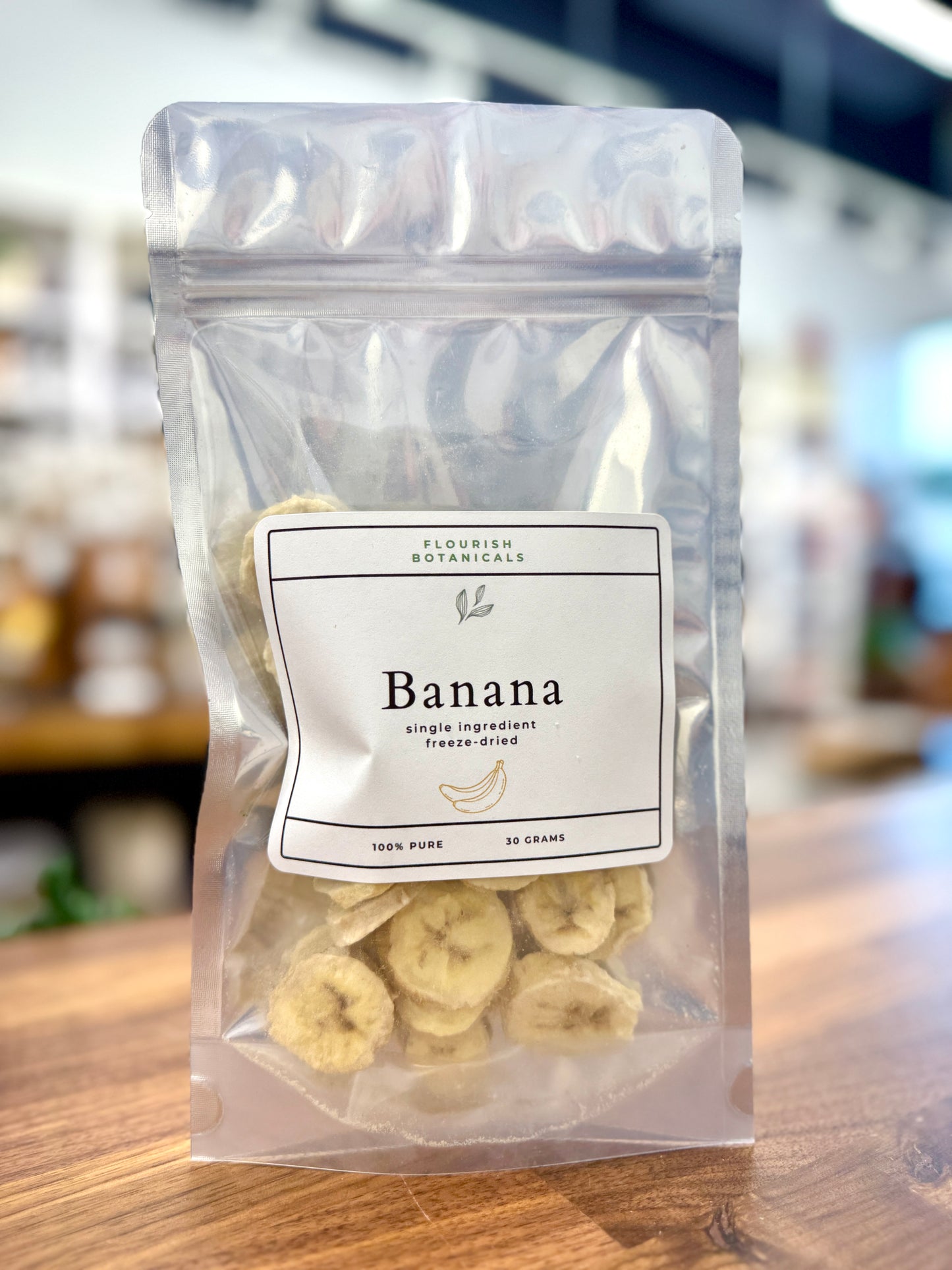 Freeze Dried Banana Slices - 30g - Flourish Botanicals