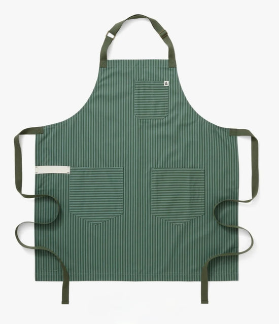 Hedley & Bennett The Essential Apron - Kale Green Stripe