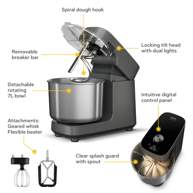 Ooni Halo Pro Spiral Mixer - Polar White