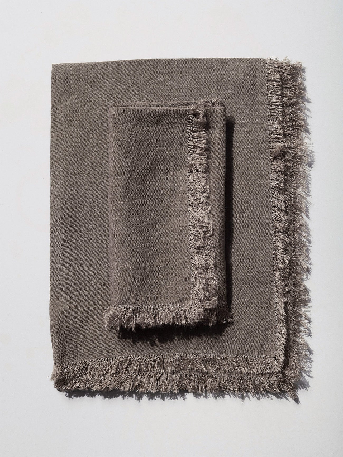 førs studio table runner and napkin set - greige (40% off at checkout)
