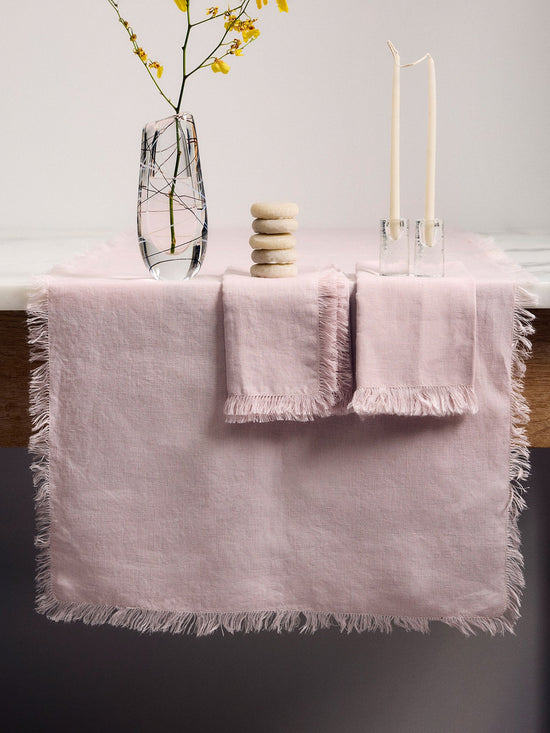 førs studio table runner and napkin set - blush (40% off at checkout)