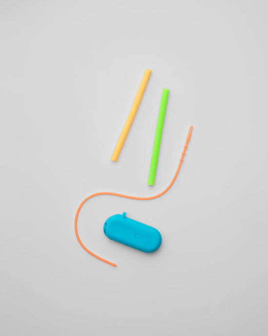 Load image into Gallery viewer, GIR KIDS Silicone Straw 2-pack Citrus
