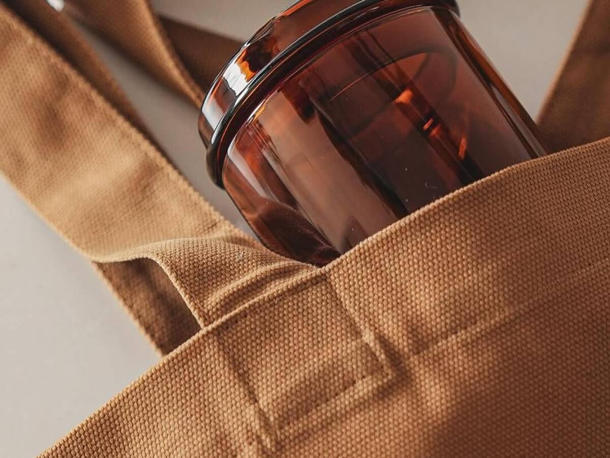 8oz Amber Good Cuppa Double Wall Glass Takeaway Cup