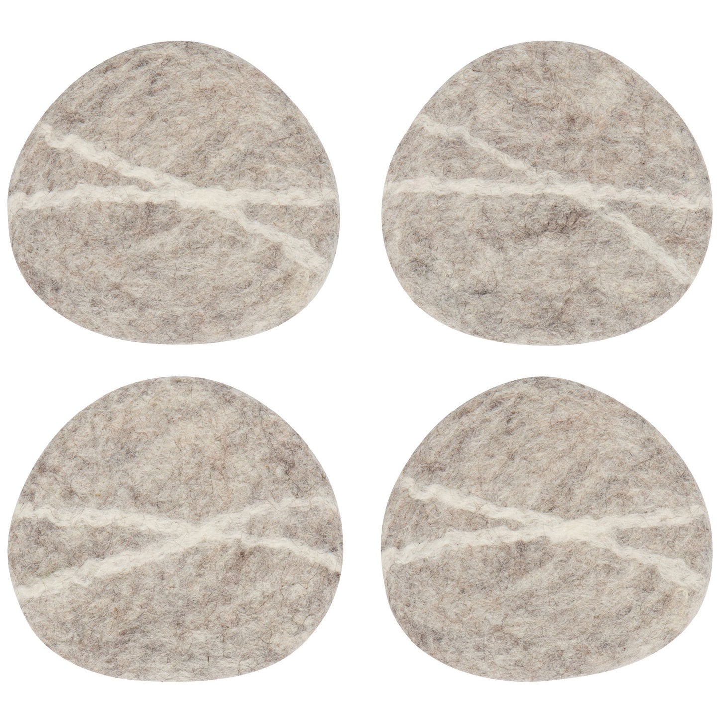 Striato Felt Wool Coasters Set/4 - Flint