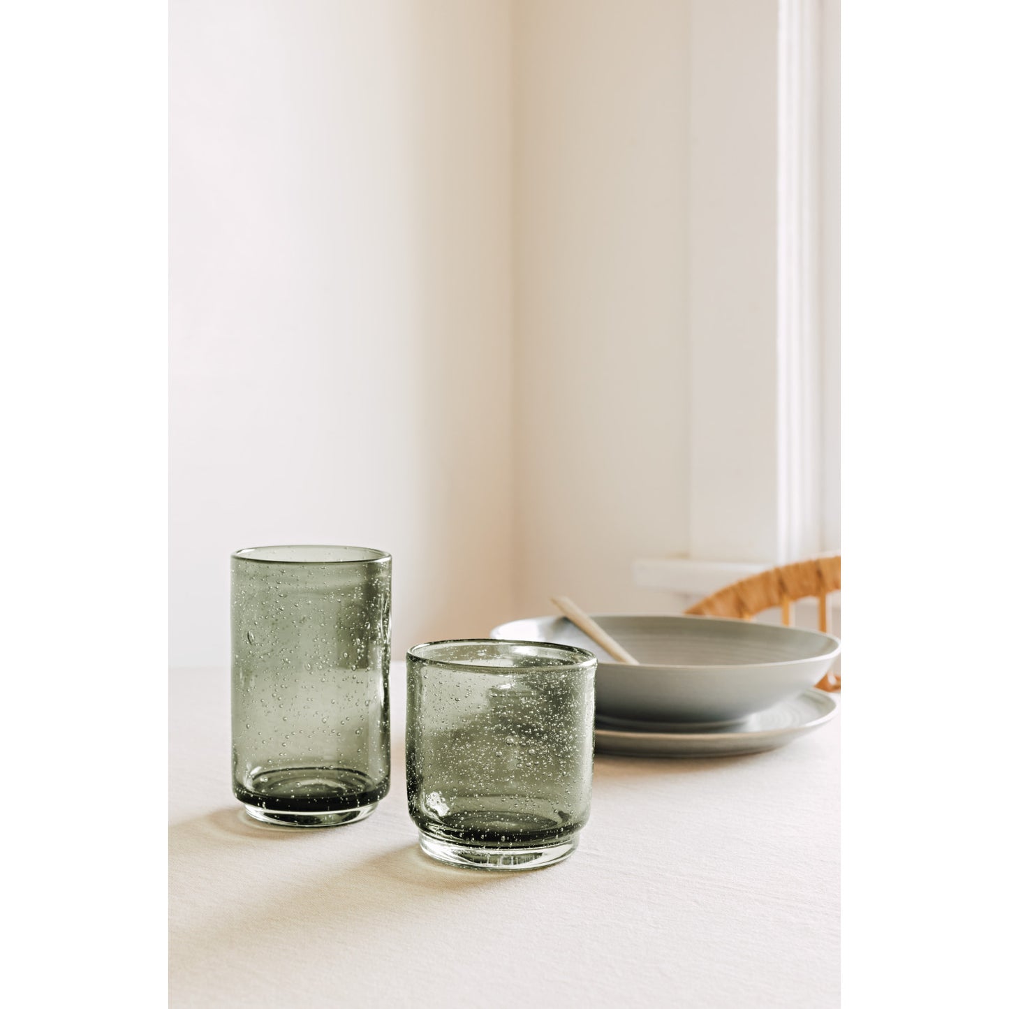 Bubbled Glass 17oz - Agave