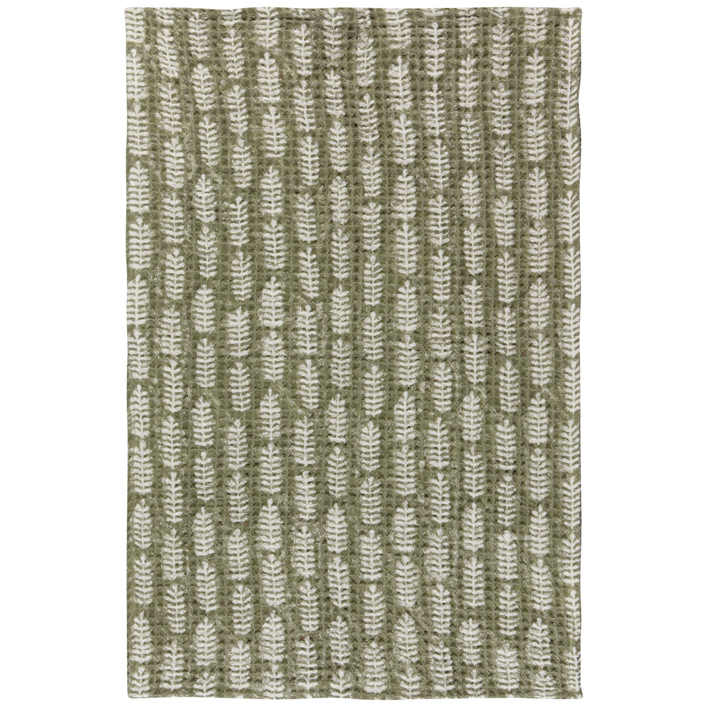 Waffle Tea Towel Fern Block Print