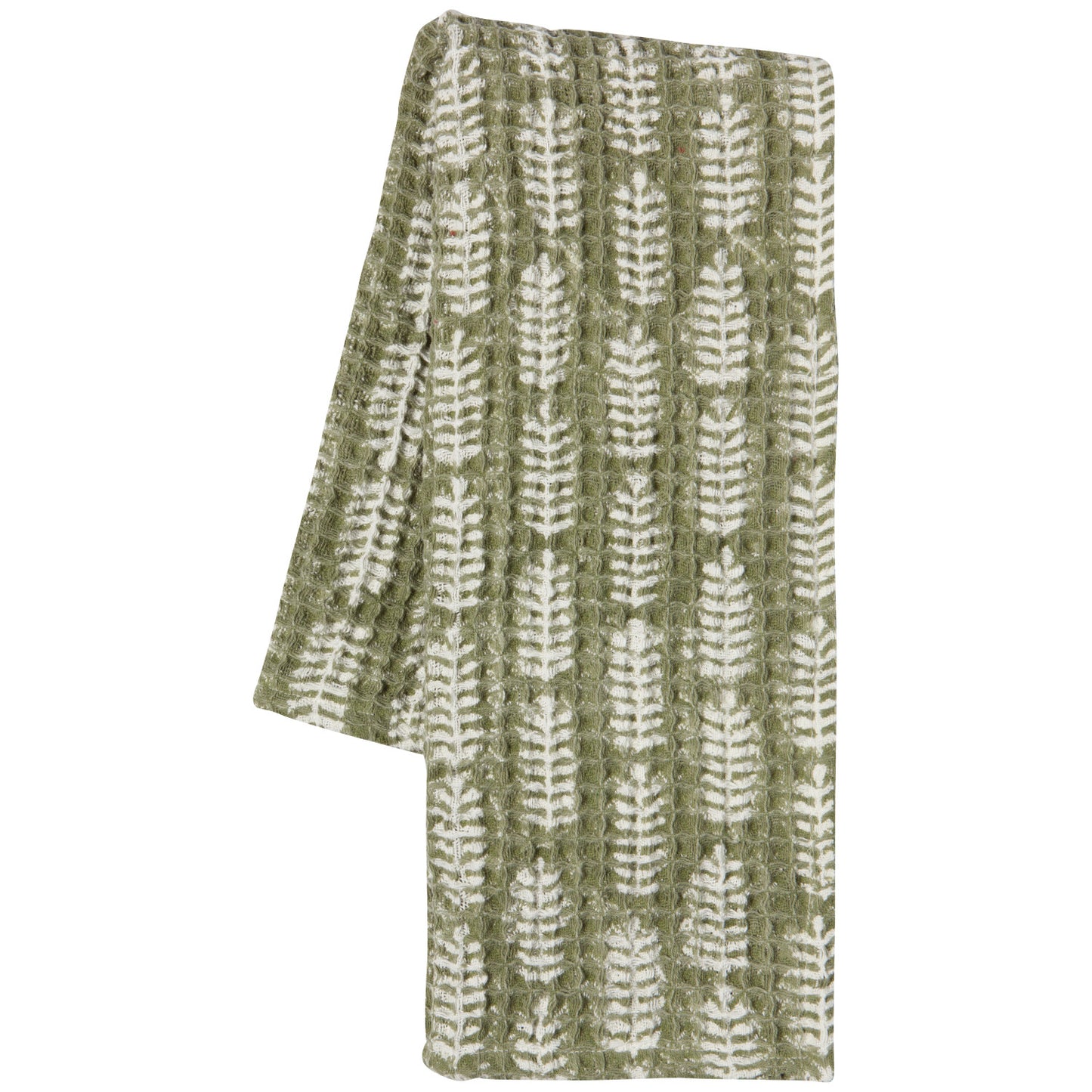 Waffle Tea Towel Fern Block Print