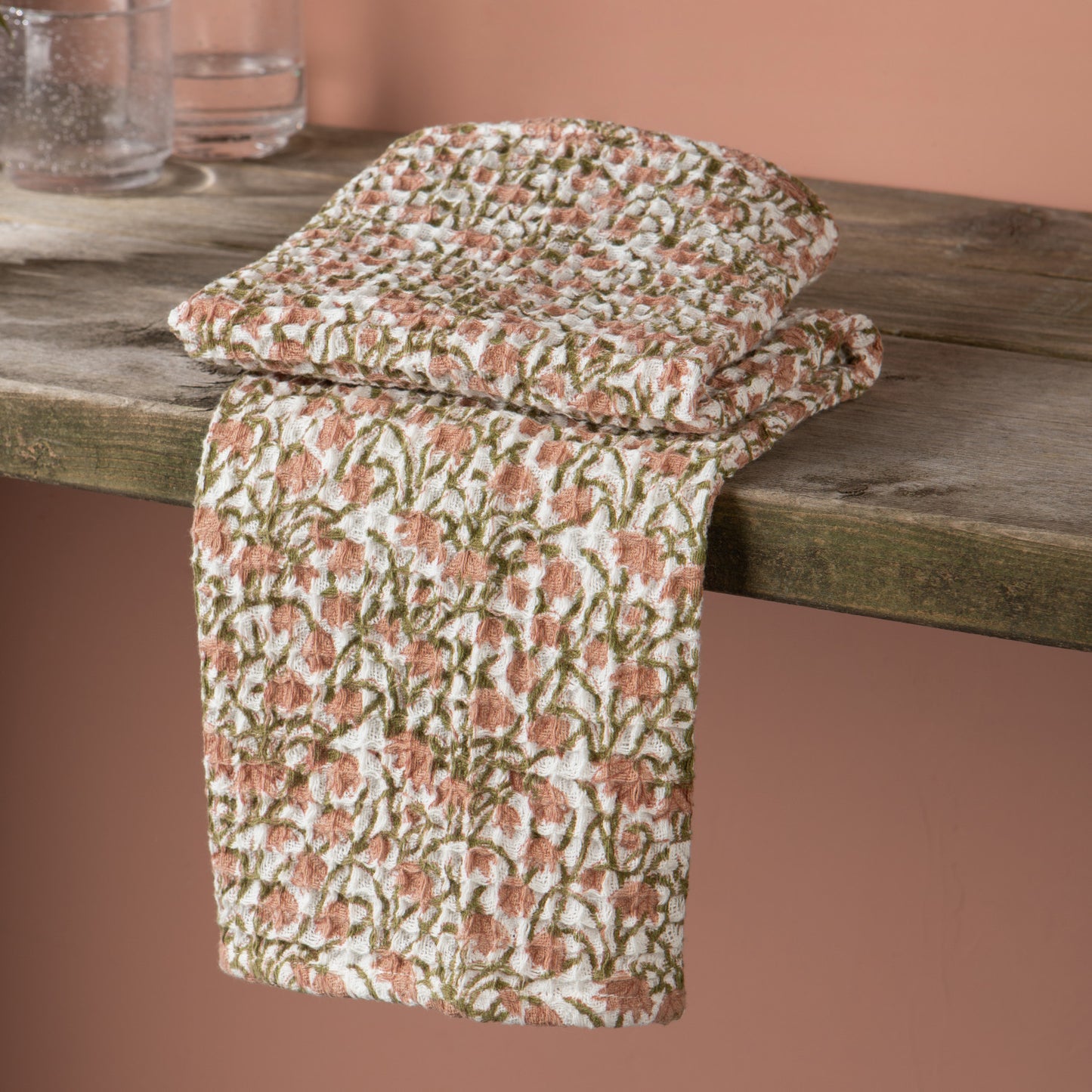Waffle Tea Towel Thrive Block Print