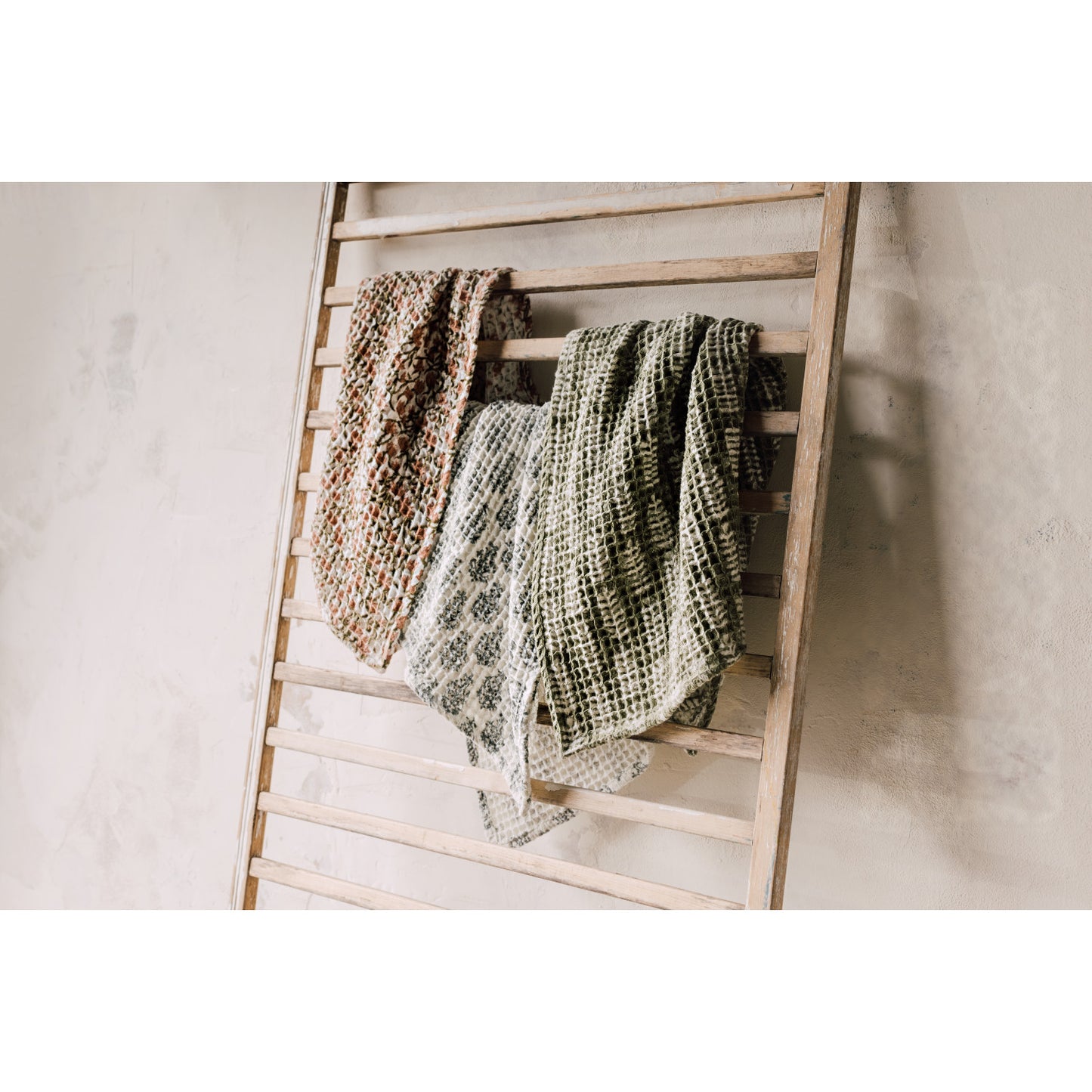 Waffle Tea Towel Thrive Block Print