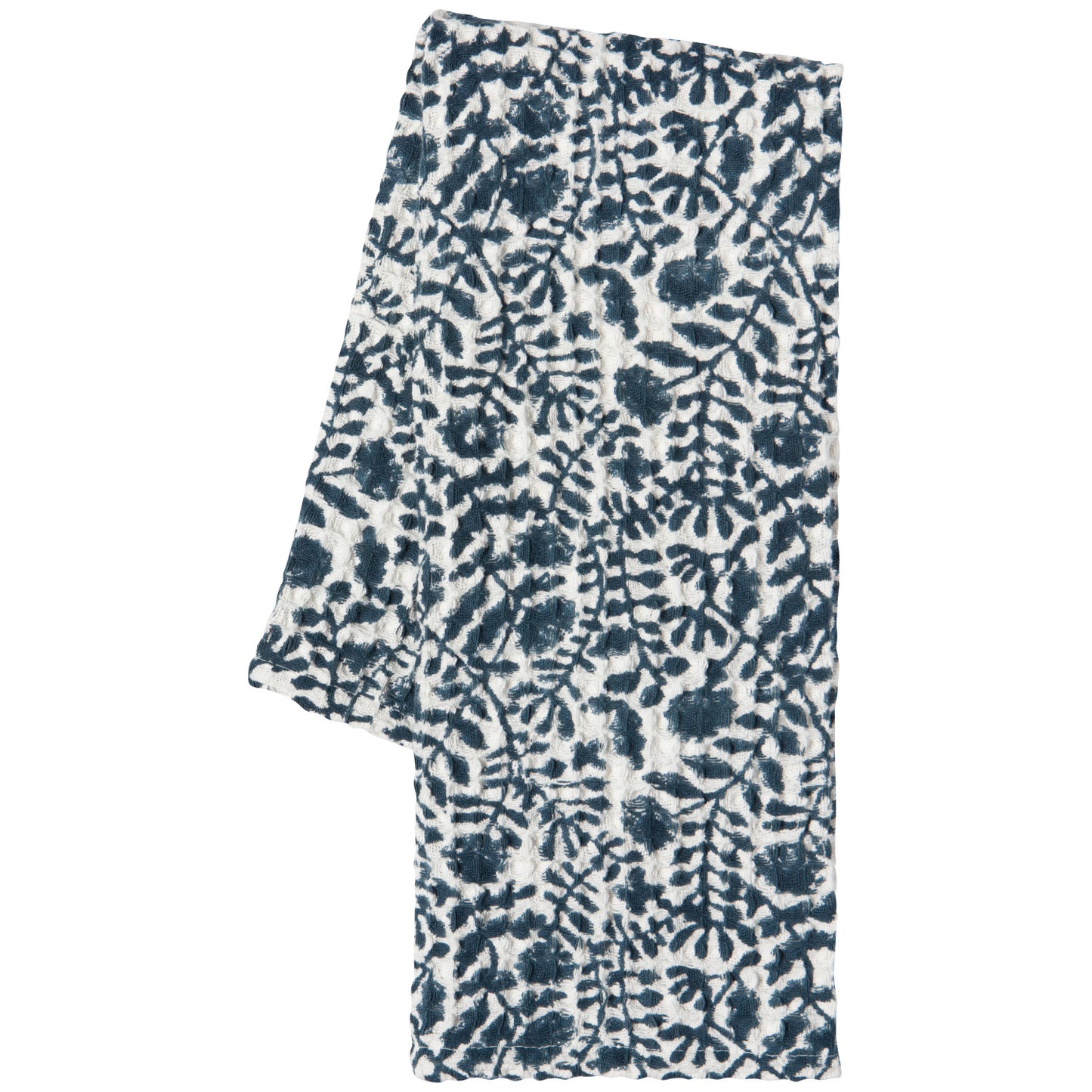 Waffle Tea Towel Jasmine Block Print