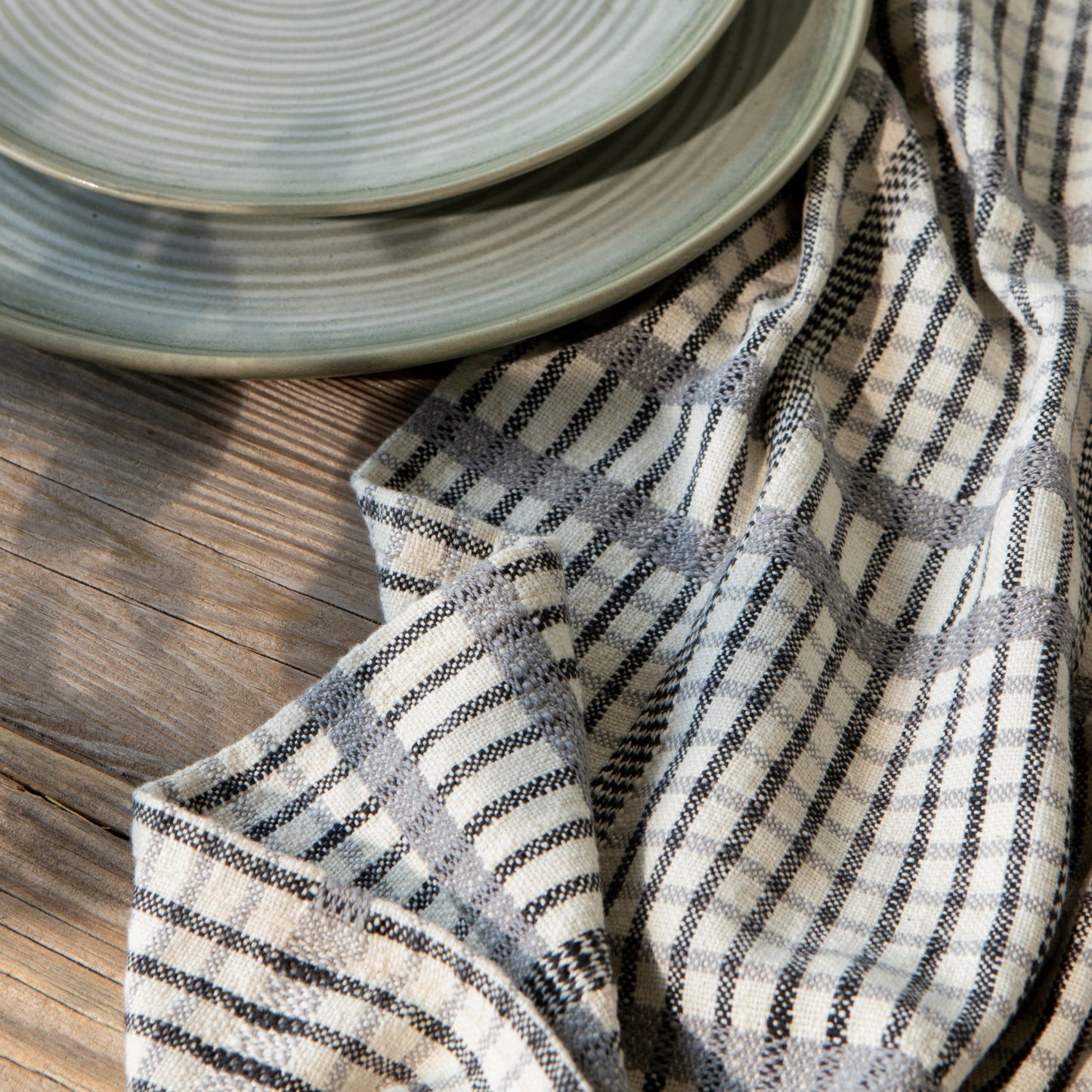 Pewter Finley Check Dishtowels Set of 2