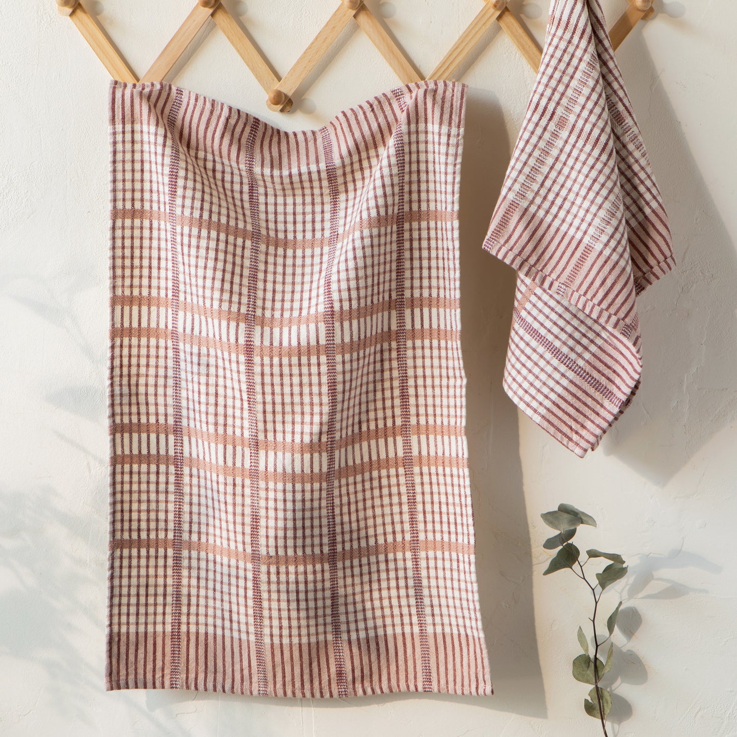 Bisque Finley Check Dishtowels Set of 2