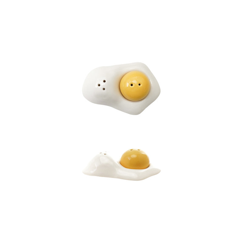 Stoneware Egg Yolk/White Salt & Pepper Set