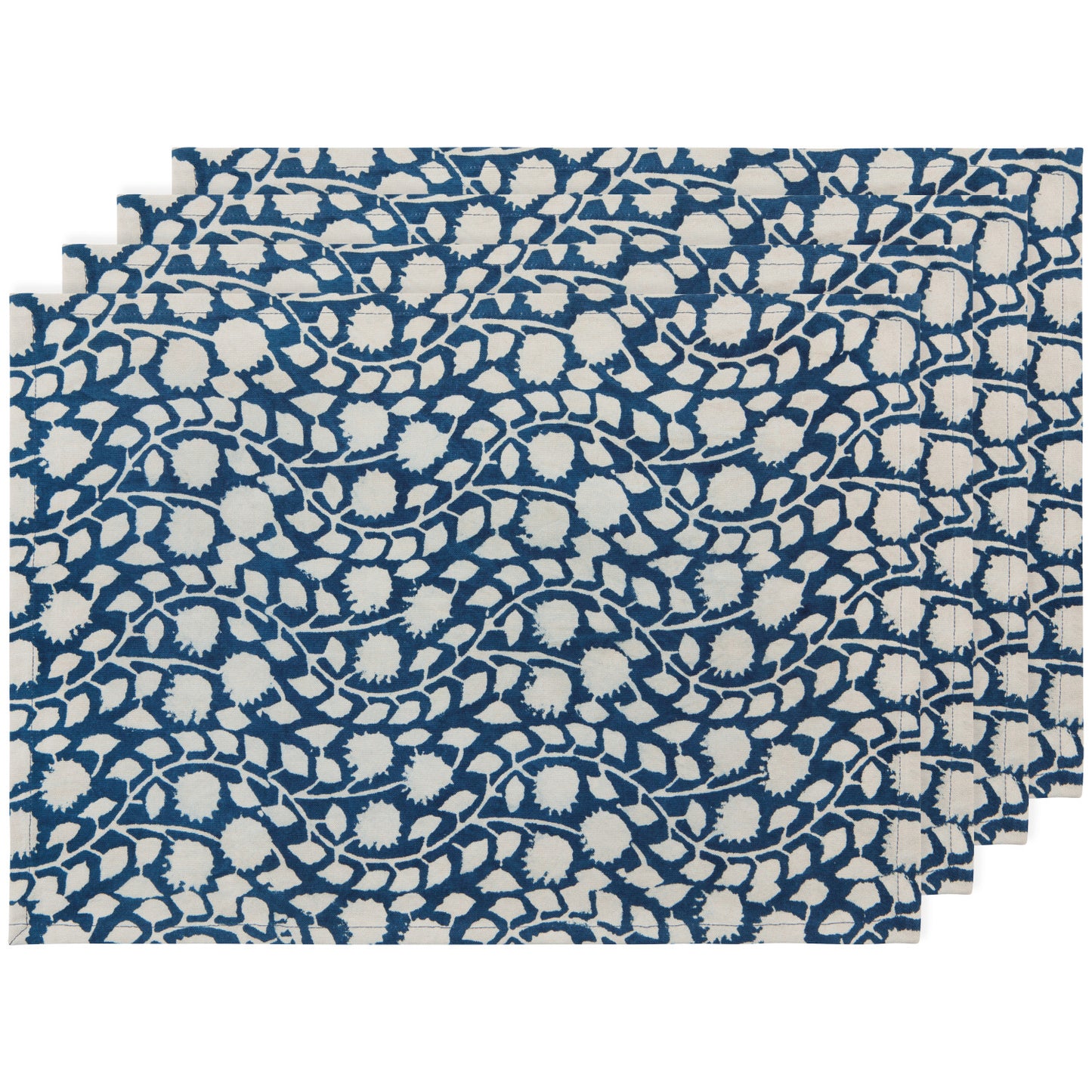 Vinebloom Block Print Placemats Set/4