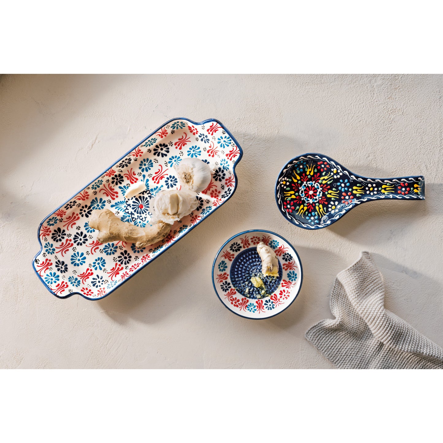 Spoon Rest - Evani Multi Azure (Turkish Hand-painted)