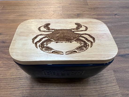 Butter Dish - Crab Blue