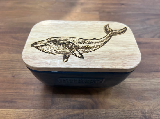 Butter Dish - Whale Blue