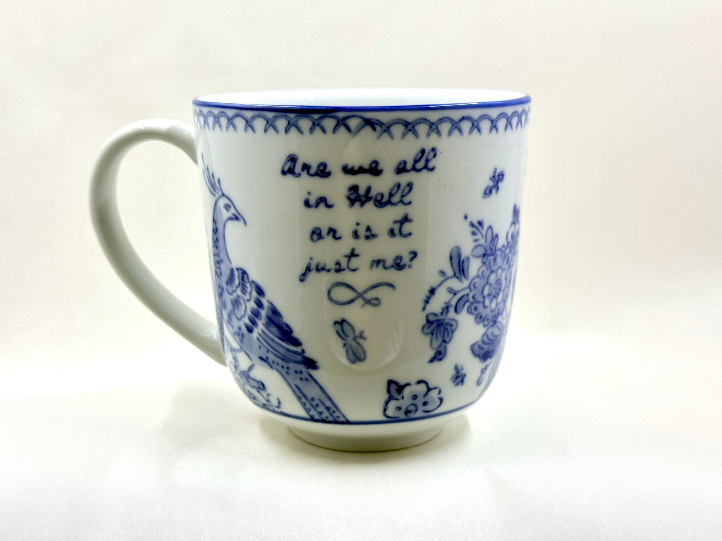 12oz Blue & White Mug with Sassy Saying each