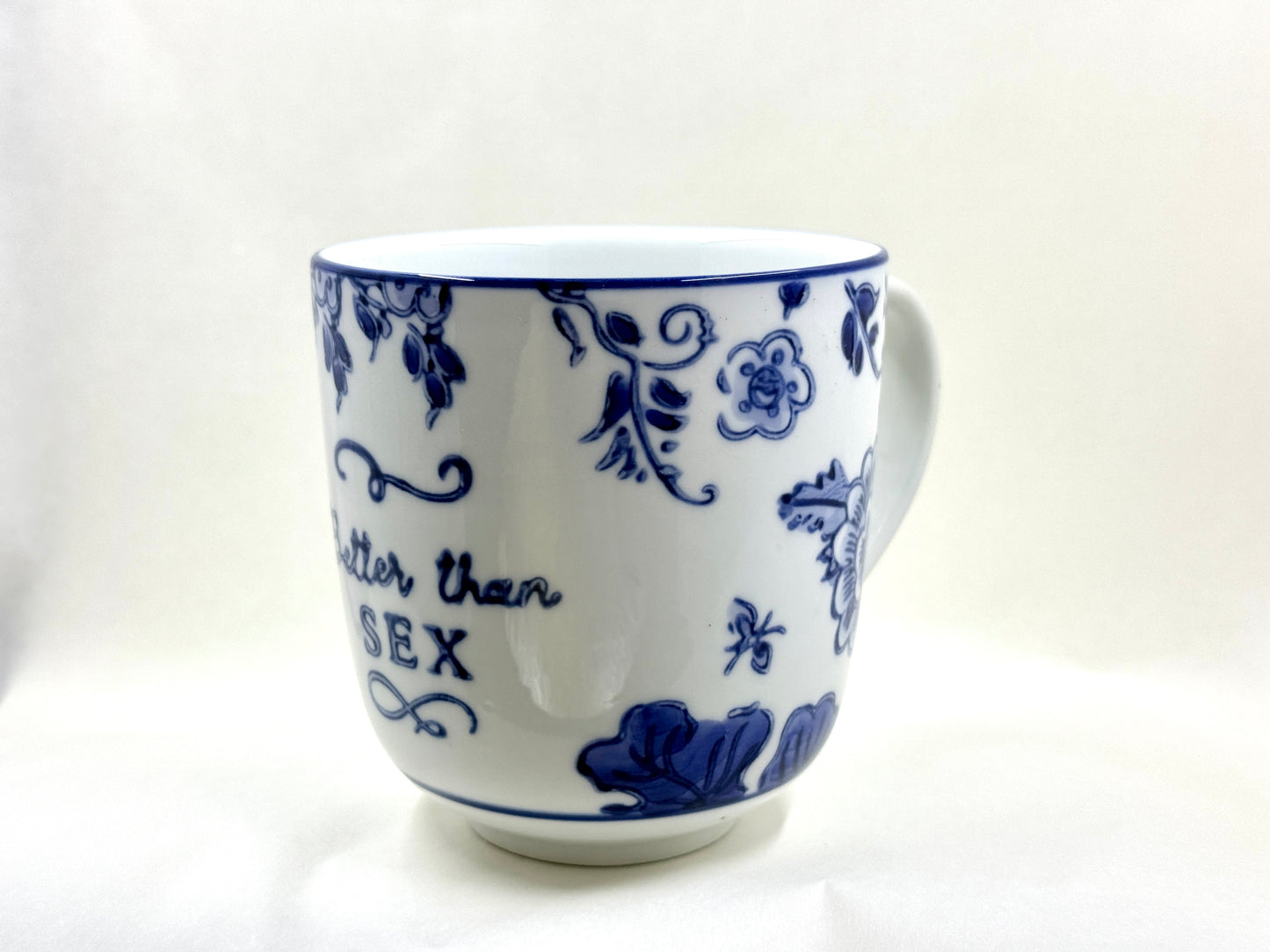 12oz Blue & White Mug with Sassy Saying each