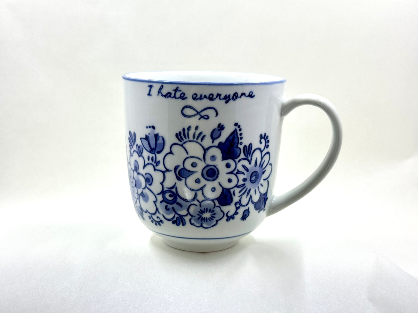 12oz Blue & White Mug with Sassy Saying each