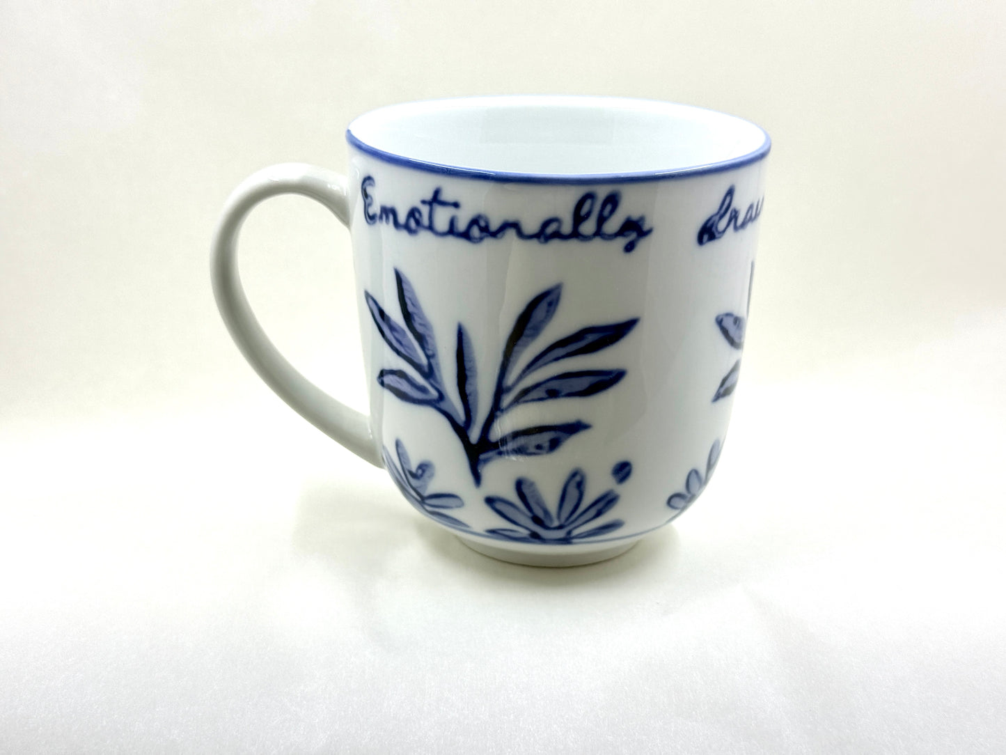 12oz Blue & White Mug with Sassy Saying each